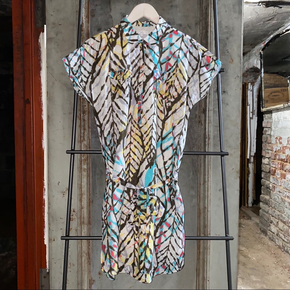 Adam Lippes Tunic Cotton Silk Drawstring Dress